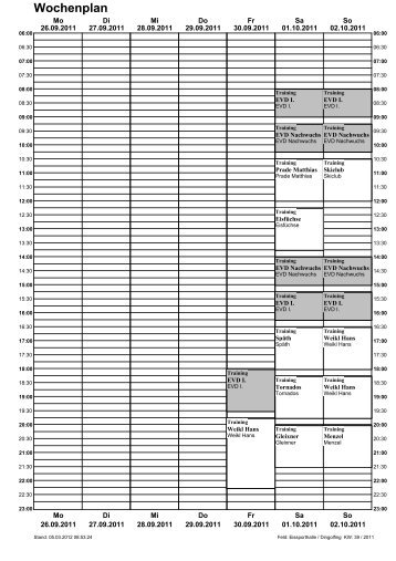 Wochenplan - Dingolfing