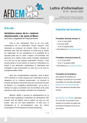 balance décisionnelle » de Janis et Mann - Association francophone ...