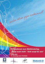 Sorgt euch nicht - Gott sorgt für uns - Diakonisches Werk Pfalz