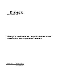 Dialogic® CG 6565E PCI Express Media Board Installation and ...