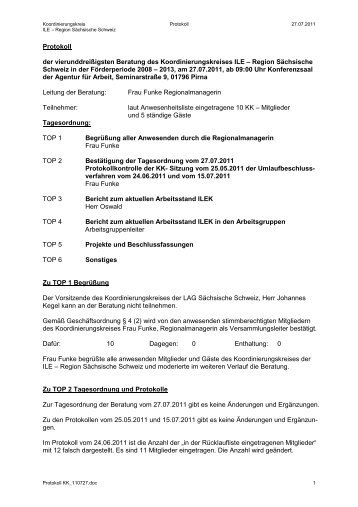 Protokoll KK_110727.pdf - ILE – Regionalentwicklung in der ...
