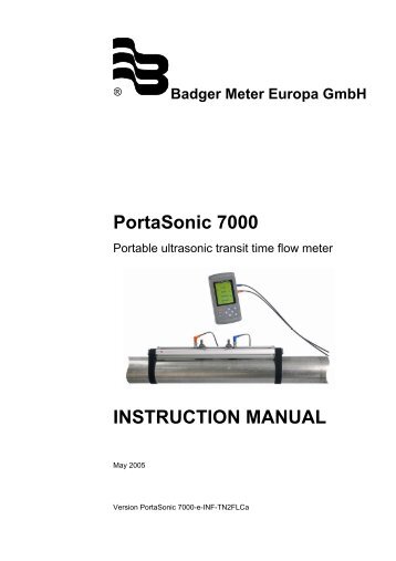 PortaSonic 7000 INSTRUCTION MANUAL