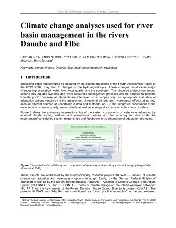 Climate change analyses used for river basin management - ecconet