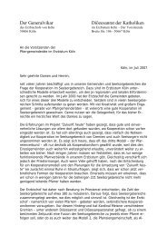 Gemeinsamer Brief von Generalvikar Dr. Dominik Schwaderlapp und