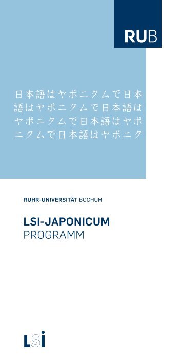 lsi-jAponicUm - Landesspracheninstitut in der Ruhr-Universität ...