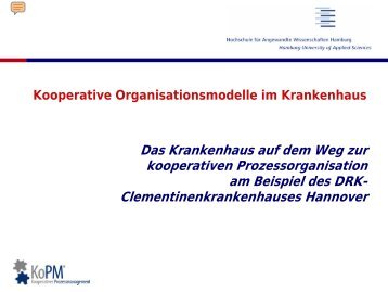 Kooperative Organisationsmodelle im Krankenhaus