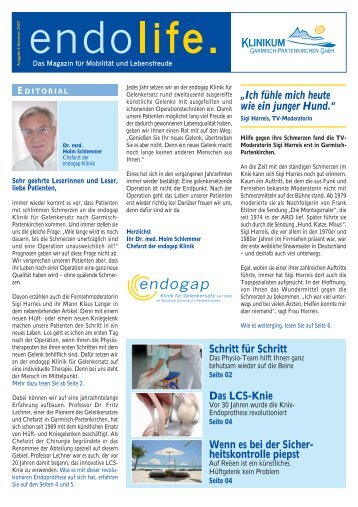Ausgabe 3/Sommer 2007 - endogap Klinik für Gelenkersatz