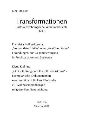 Transformationen - Deutsche Gesellschaft für Pastoralpsychologie ...