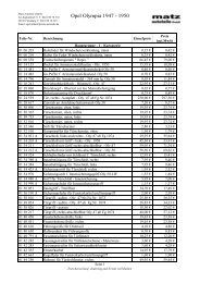 Opel Olympia 1947 - 1950 - Matz Autoteile GmbH