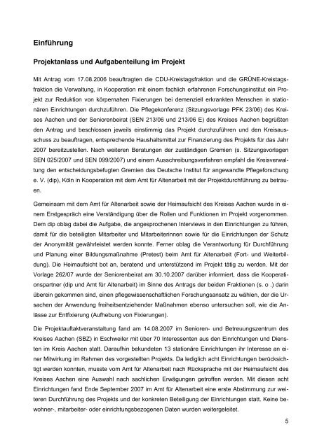 Fixierung - Deutsches Institut für angewandte Pflegeforschung eV