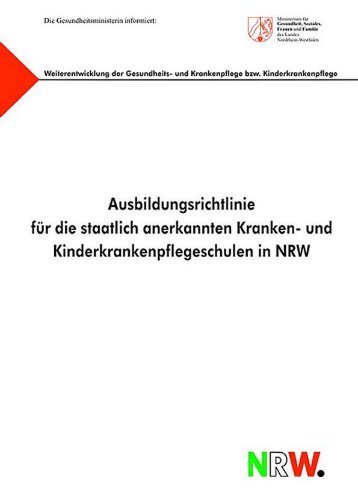 Richtlinie für die Ausbildung in der Gesundheits- und Krankenpflege ...