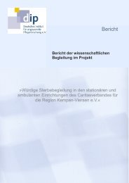 Bericht über die wissenschaftliche Begleitung des Projektes