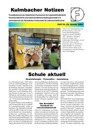 Schule aktuell Kulmbacher Notizen - Fachschule für ...