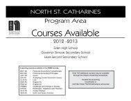 courses Available - District School Board of Niagara