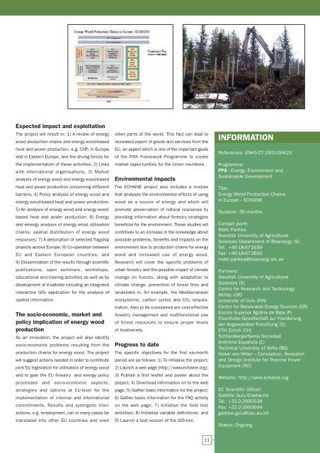 European Bio-Energy Projects