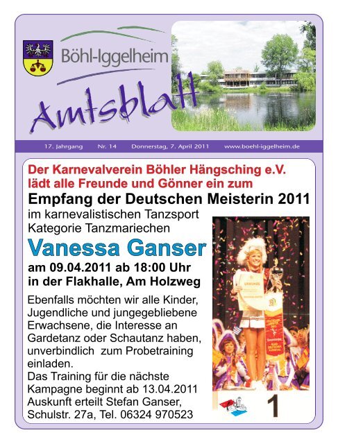 Amtsblatt vom 07.04.2011 - Gemeinde Böhl-Iggelheim