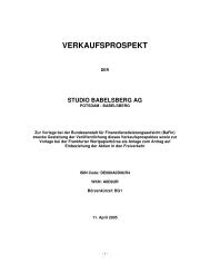 VERKAUFSPROSPEKT - Studio Babelsberg