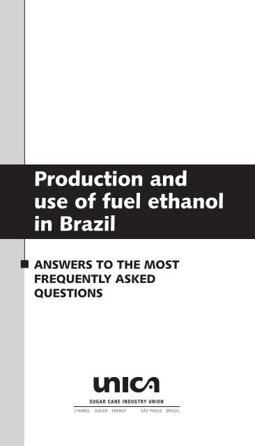 Production and use of fuel ethanol in Brazil - BAFF