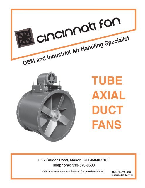 Tube Axial Duct Fans - Cincinnati Fan