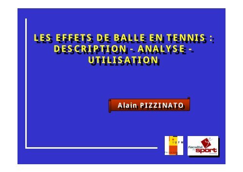 LES EFFETS DE BALLE EN TENNIS : DESCRIPTION - ANALYSE ...