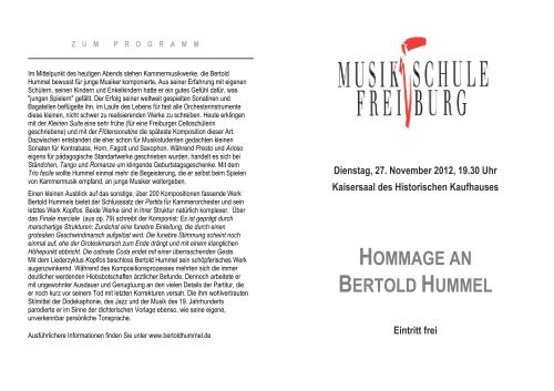 programm - Bertold Hummel