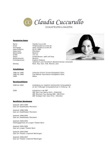 Claudia Cuccurullo - Schauspielerin - Actorscut.com