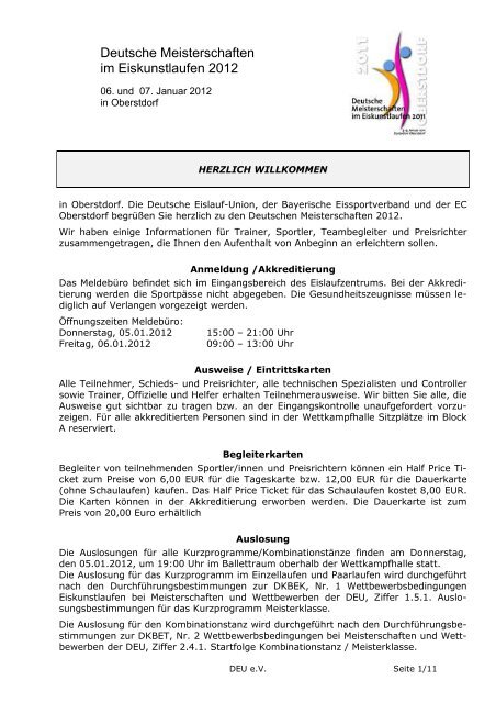 Information Dm Pdf Deutsche Eislauf Union Ev