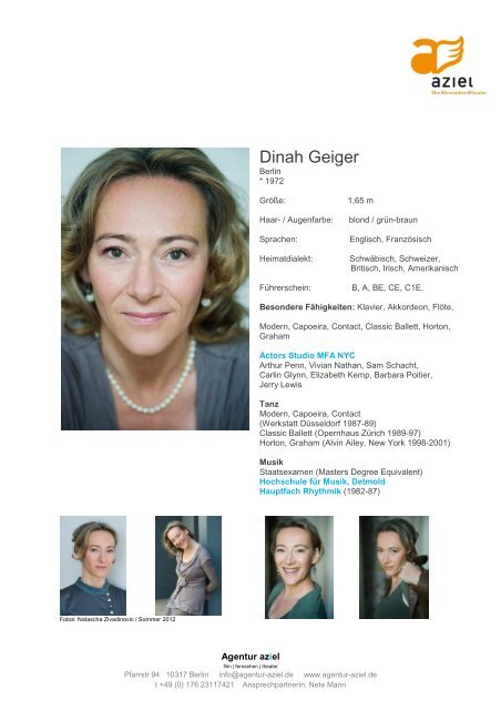 Dinah Geiger - Agentur aziel