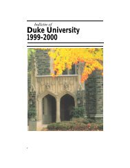 Duke University 1999-2000 - Office of the Registrar - Duke University