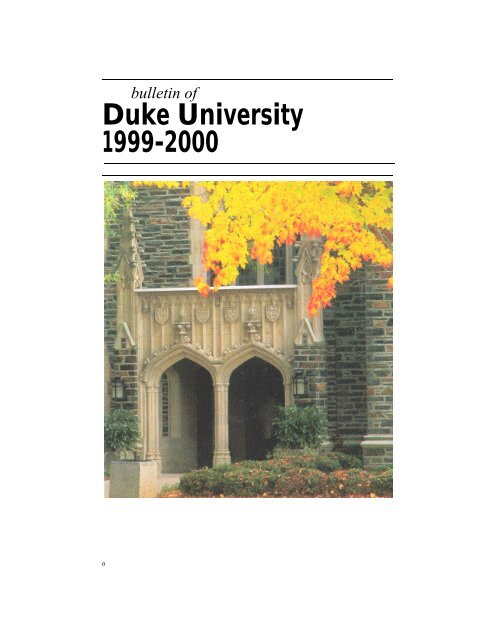 Duke University 1999-2000 - Office of the Registrar - Duke University