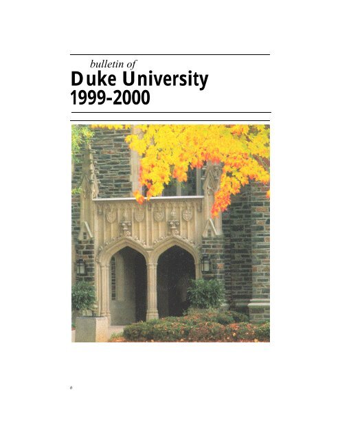 Duke University 1999-2000 - Office of the Registrar - Duke University