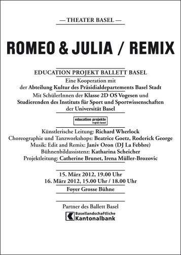 Romeo & Julia / Remix - Education Projekte Region Basel