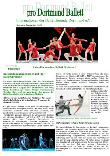 Ausgabe September 2011 - Ballettfreunde Dortmund