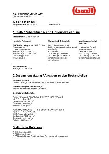 G 557 Strich-Ex 1 Stoff- / Zubereitungs- und ... - igefa