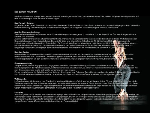 International School of Contemporary Dance ... - Iwanson