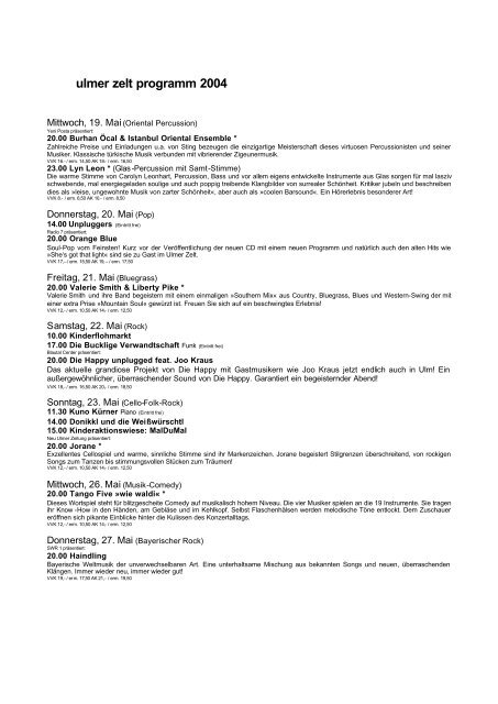 ulmer zelt programm 2004