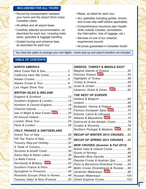 TenTATive iTinerArY FOr AlASKA cruiSe - Senior Tours Canada