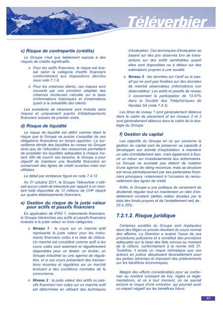 Rapport annuel 2011 - Verbier