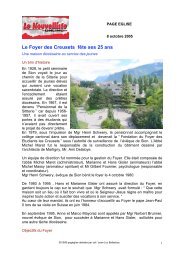 Le Foyer des Creusets fête ses 25 ans - Diocèse de Sion