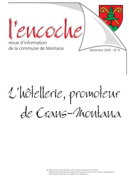 hotellerie Couv (Page 1) - Montana