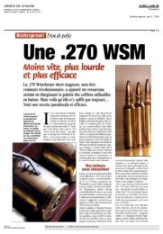 Ijme ae poids Une .270 WSM Moins vite, plus lourde et plus efficace