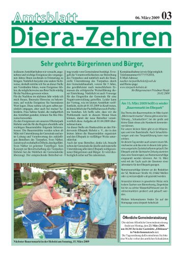 Sehr geehrte Bürgerinnen und Bürger, - Diera-Zehren