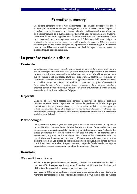 Report in English with a French summary - KCE