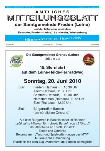 15. Sternfahrt Auf Dem Leine-Heide-Fernradweg - Samtgemeinde ...