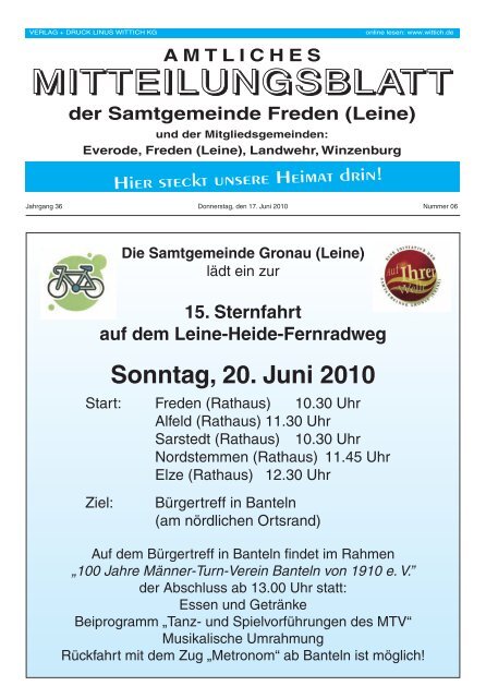 15. Sternfahrt Auf Dem Leine-Heide-Fernradweg - Samtgemeinde ...