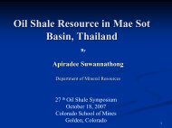 Oil Shale Resource in Mae Sot Basin, Thailand