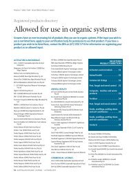 Allowed for use in organic systems - Biological Farmers of Australia