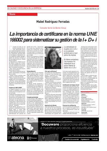 La importancia de certificarse en la norma UNE ... - Nueva Gestión