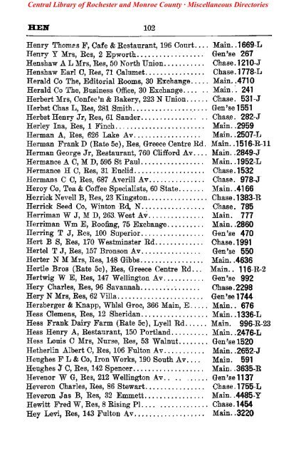 bell telephone directory rochester - Monroe County Library System