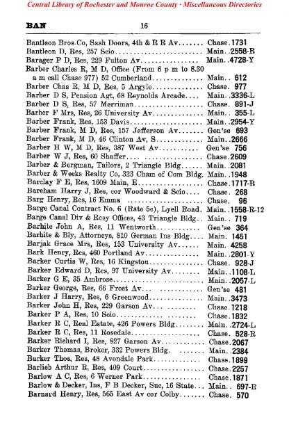 bell telephone directory rochester - Monroe County Library System